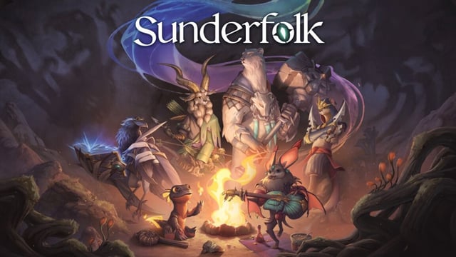 Characters from Sunderfolk game gathered around a campfire