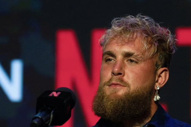 Boxer Jake Paul attends a news conference, ahead of a sanctioned professional fight versus Mike Tyson which is set to take place at AT&T Stadium in Arlington, Texas on July 20, in New York City, U.S., May 13, 2024. REUTERS/David 'Dee' Delgado/File Photo