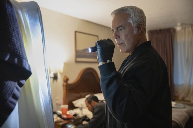 Maurice ‘Mo” Bassi (Stephen A. Chang) and Harry Bosch (Titus Welliver) in Bosch: Legacy Season 3.