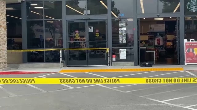 Police investigation at a Safeway in Morgan Hill. (April 18, 2025)