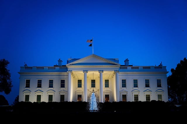 The White House in Washington, DC, US, on Tuesday, April 8, 2025.
