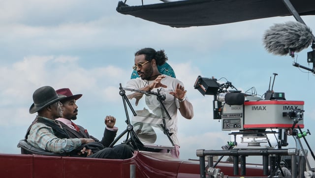 DELROY LINDO, MICHAEL B. JORDAN and director RYAN COOGLER in Warner Bros. Pictures’ “SINNERS