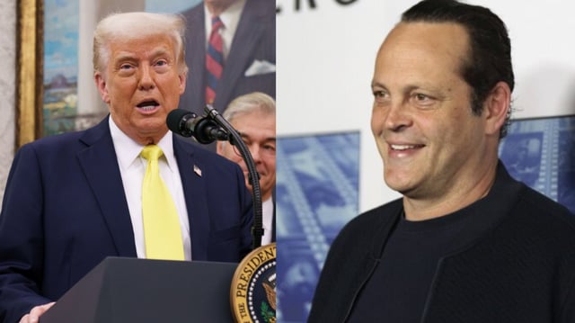 Vince Vaughn (R) met Donald Trump at the Oval Office on Friday