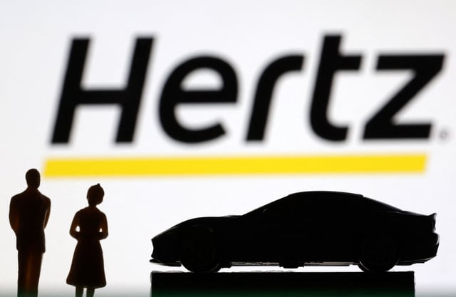 Hertz car rental logo is seen in this illustration taken June 27, 2022. REUTERS/Dado Ruvic/Illustration/File Photo