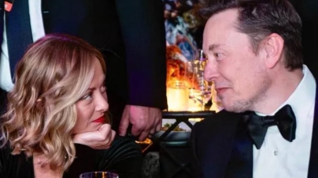 Italy's Prime Minister Giorgia Meloni and DOGE chief Elon Musk. 