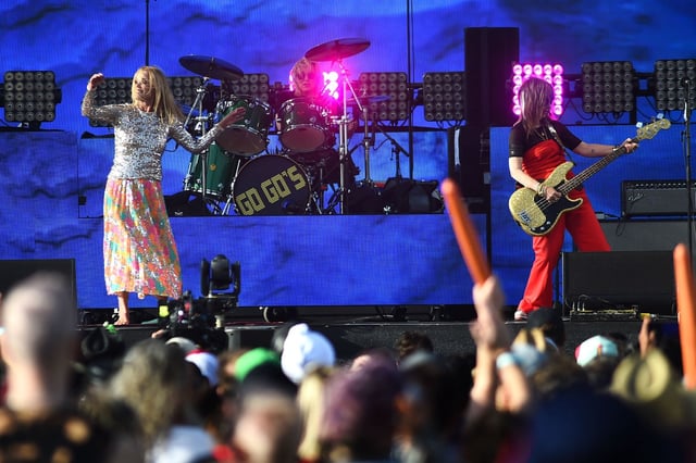 The Go-Go’s perform during the Coachella Valley Music and Arts Festival in Indio on Friday, April 18, 2025.(Photo by Andy Holzman, Contributing Photographer)