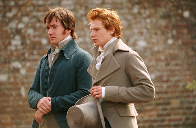 Mr. Darcy and Mr. Bingley (Simon Woods) on their way to break some hearts.