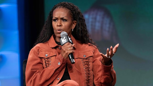 When Michelle Obama visited The Academy's offices with her brother and podcast co-host Craig Robinson, Michelle wore diamond bracelets and delivered a strong message to those who were skeptical, Page Six reported.
