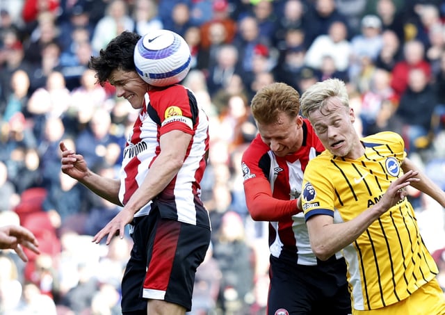 Soccer Football - Premier League - Brentford v Brighton & Hove Albion - GTech Community Stadium, London, Britain - April 19, 2025 Brentford's Christian Norgaard scores their fourth goal Action Images via Reuters/Peter Cziborra