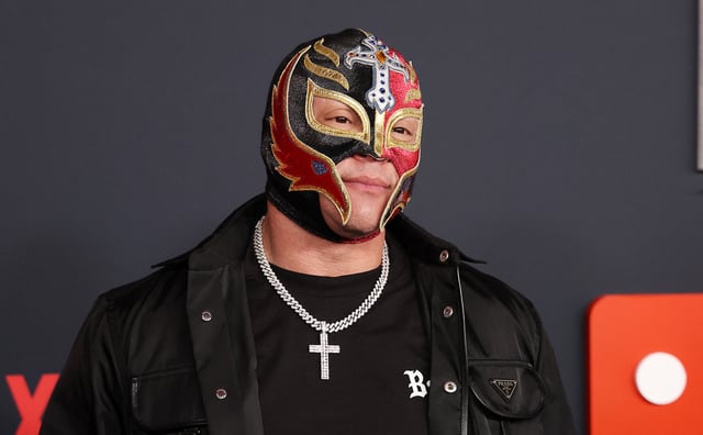 US pro-wrestler Rey Mysterio attends Netflix&#39;s &#34;WWE Monday Night RAW&#34; premiere at the Intuit Dome in Inglewood, California on January 6, 2025.