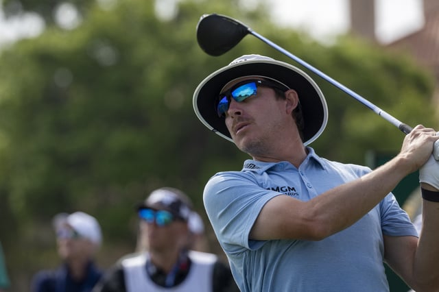 Mar 16, 2024; Ponte Vedra Beach, Florida, USA; Joel Dahmen plays from the 1st tee during the third round of THE PLAYERS Championship golf tournament. Mandatory Credit: David Yeazell-USA TODAY Sports/File Photo