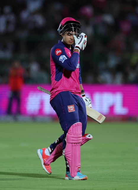 Cricket - Indian Premier League - IPL - Rajasthan Royals v Lucknow Super Giants - Sawai Mansingh Stadium, Jaipur, India - April 19, 2025 Rajasthan Royals' Vaibhav Suryavanshi looks dejected as he walks after losing his wicket REUTERS/Anushree Fadnavis