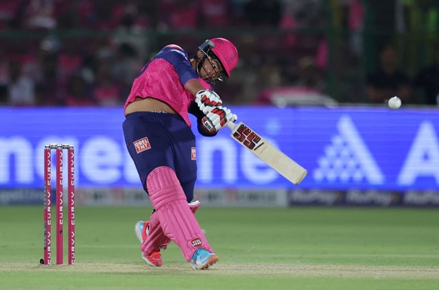 Cricket - Indian Premier League - IPL - Rajasthan Royals v Lucknow Super Giants - Sawai Mansingh Stadium, Jaipur, India - April 19, 2025 Rajasthan Royals' Vaibhav Suryavanshi in action REUTERS/Anushree Fadnavis