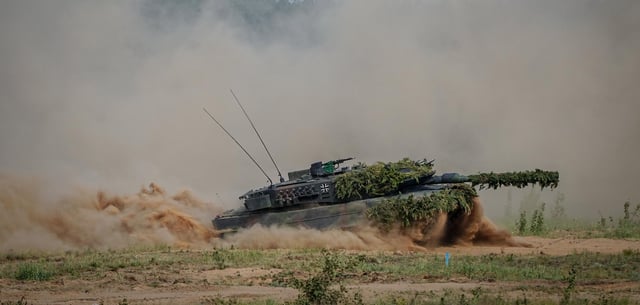 Ein Leopard-2-Kampfpanzer der Bundeswehr