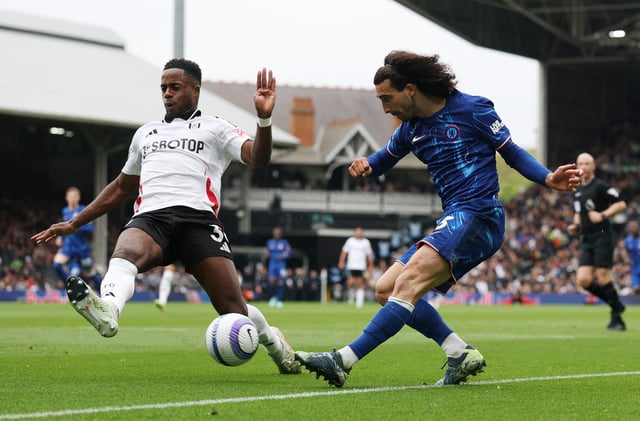 Soccer Football - Premier League - Fulham v Chelsea - Craven Cottage, London, Britain - April 20, 2025 Chelsea's Marc Cucurella in action with Fulham's Ryan Sessegnon Action Images via Reuters/Paul Childs EDITORIAL USE ONLY. NO USE WITH UNAUTHORIZED AUDIO, VIDEO, DATA, FIXTURE LISTS, CLUB/LEAGUE LOGOS OR 'LIVE' SERVICES. ONLINE IN-MATCH USE LIMITED TO 120 IMAGES, NO VIDEO EMULATION. NO USE IN BETTING, GAMES OR SINGLE CLUB/LEAGUE/PLAYER PUBLICATIONS. PLEASE CONTACT YOUR ACCOUNT REPRESENTATIVE FOR FURTHER DETAILS..