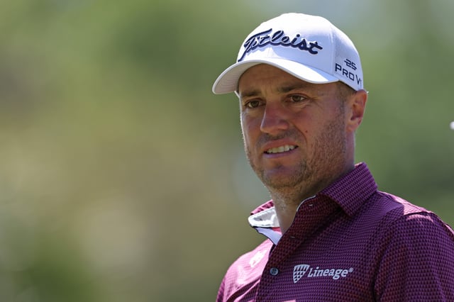 HILTON HEAD ISLAND, SOUTH CAROLINA - APRIL 19: Justin Thomas of the United States looks on from the fifth green during the third round of the RBC Heritage 2025 at Harbour Town Golf Links on April 19, 2025 in Hilton Head Island, South Carolina. (Photo by Andrew Redington/Getty Images)