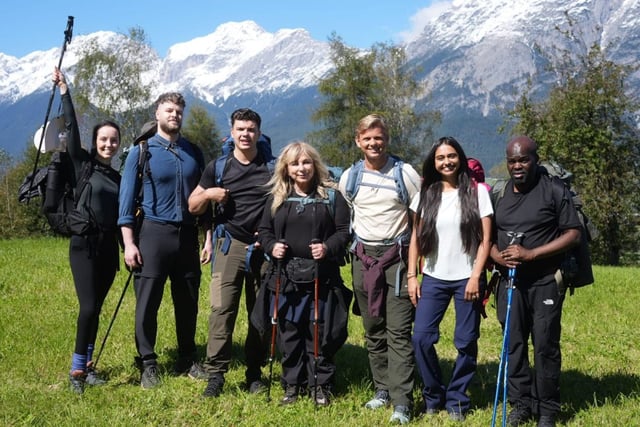 This year&#39;s pilgrims: Stef Reid, Jay McGuiness, Harry Clark, Helen Lederer,  Jeff Brazier, Nelufar Hedayat and Daliso Chaponda (Photo: BBC/CTVC)