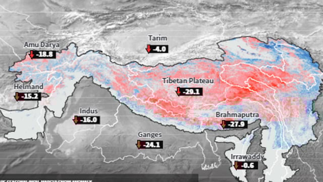 Snow cover persistence anomaly during November 2024-March 2025 in the Ganga basin.
