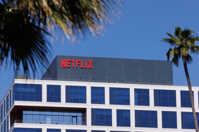 The Netflix logo is shown on one of their Hollywood buildings in Los Angeles, California, U.S., July 12, 2023.   REUTERS/Mike Blake/File Photo