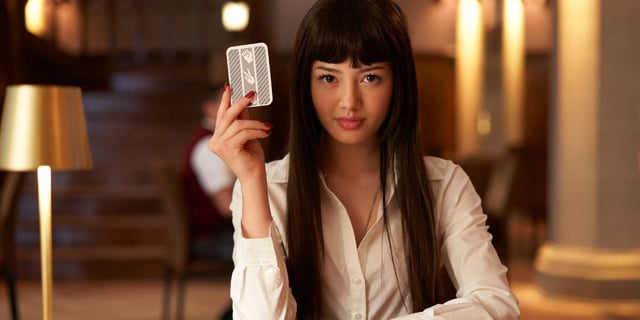 'Bet' image shows protagonist Yumeko (Miku Martineau) holding a card.