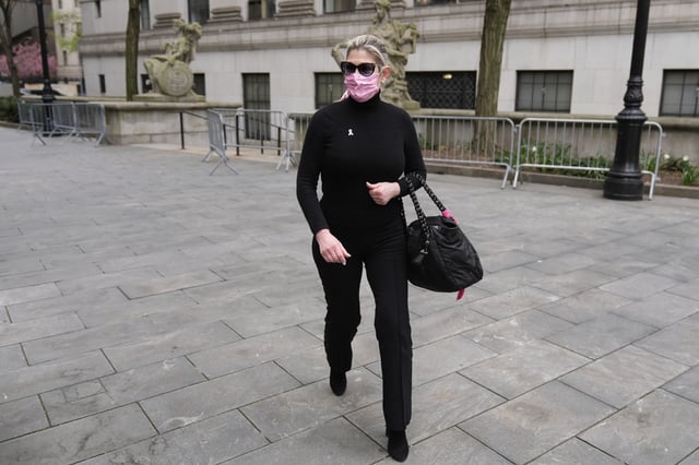 Nadine Menendez arrives to a federal courthouse in New York, Monday, April 21, 2025. (AP Photo/Seth Wenig)