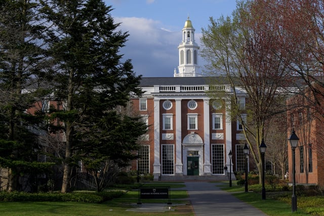 Une vue du campus de la Harvard Business School à Cambridge, dans le Massachusetts (nord-est des États-Unis).