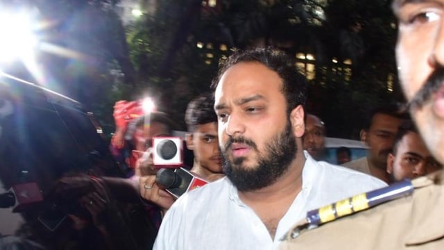NCP leader Baba Siddique son and NCP leader Zeeshan Siddique interacts with the media after meeting with Joint Commissioner of Police, at Crime Branch office, CP office, in Mumbai, India, on Thursday, Jan 9. 