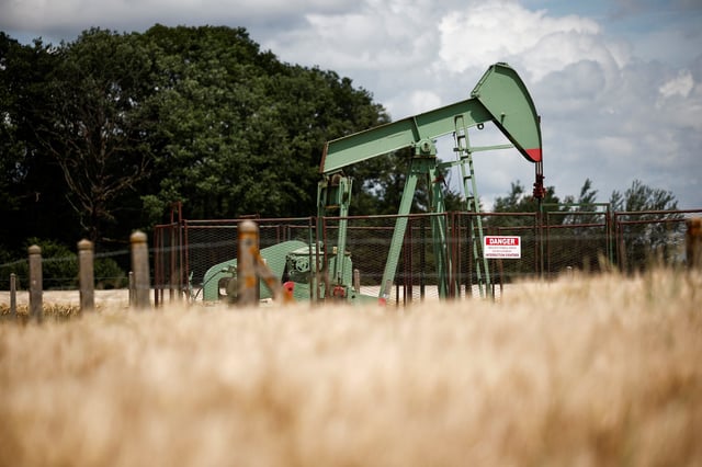 A pumpjack operates at the Vermilion Energy site in Trigueres, France, June 14, 2024. REUTERS/Benoit Tessier/File Photo