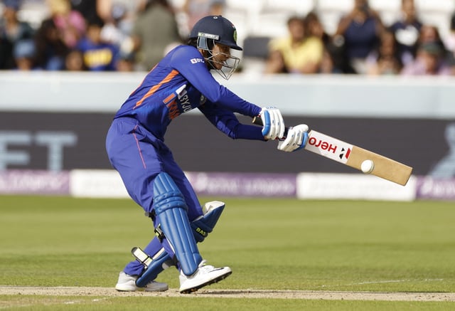Cricket - Women's One Day International Series - England v India - Lords, London, Britain - September 24, 2022 India's Smriti Mandhana in action Action Images via Reuters/Peter Cziborra