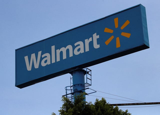 The logo of Walmart is seen on a pole outside a store in Mexico City, Mexico  June 14, 2024. REUTERS/Henry Romero/File Photo