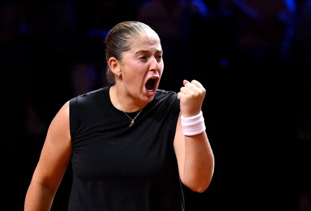Tennis - WTA 500 - Stuttgart Tennis Grand Prix - Porsche Arena, Stuttgart, Germany - April 21, 2025 Latvia's Jelena Ostapenko reacts during the final against Belarus' Aryna Sabalenka REUTERS/Angelika Warmuth