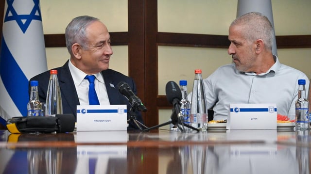 Benjamin Netanjahu und Ronen Bar im April 2024