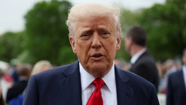 POTUS Trump will address graduates at the University of Alabama and West Point, amidst conflicts with universities regarding protests and funding. REUTERS/Leah Millis