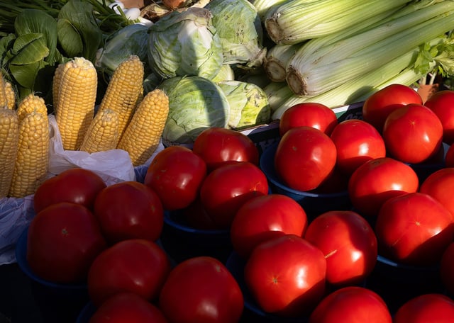 Weslowski Farms sells fruits and vegetables at St. Andrews Farmer's Market in Panama City, Fla., April 19, 2025. The local government also recognized Earth Day that same morning. (Tyler Orsburn/News Herald)