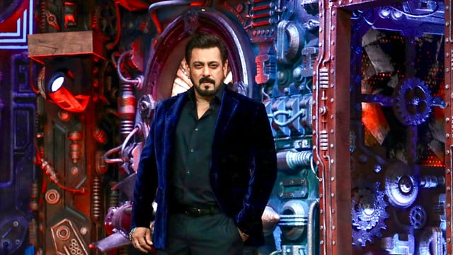 Bollywood actor Salman Khan during the shooting of Bigg Boss 18.