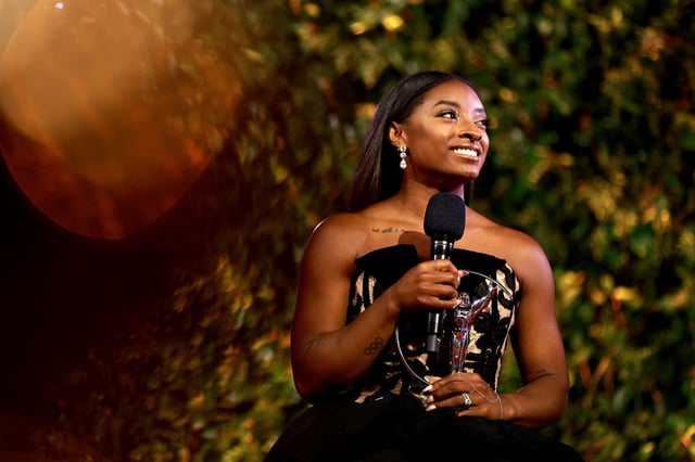 Simone Biles won Sportswoman of the Year at the Laureus World Sports Awards on April 21, 2025 in Madrid, Spain.