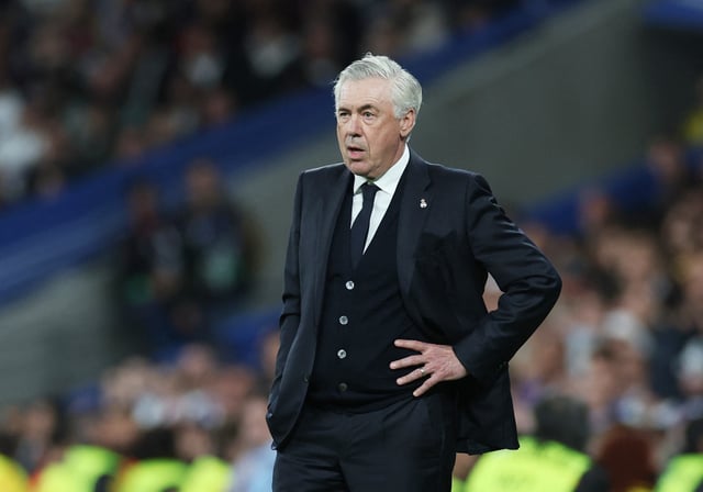 Soccer Football - LaLiga - Real Madrid v Athletic Bilbao - Santiago Bernabeu, Madrid, Spain - April 20, 2025 Real Madrid coach Carlo Ancelotti reacts REUTERS/Isabel Infantes/ File Photo