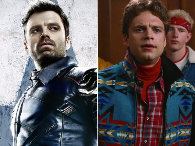 Sebastian Stan as Bucky Barnes in "The Falcon and The Winter Soldier," and as Blaine in "Hot Tub Time Machine."