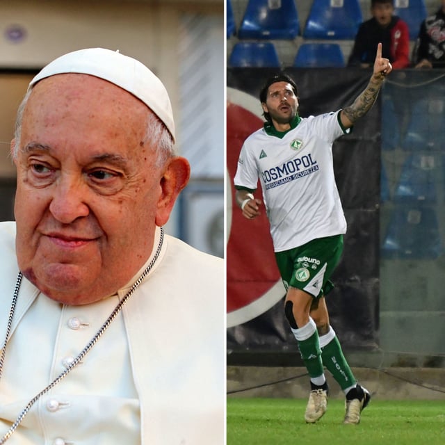 Papst Franziskus hat vor ein paar Monaten das Trikot des Vereins gesegnet und unterschrieben. (Fotomontage)