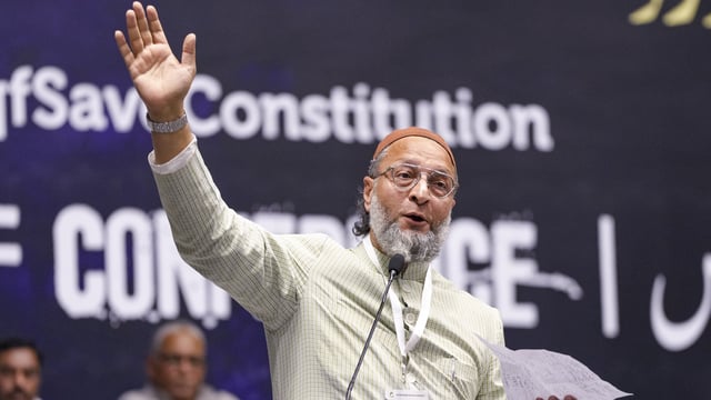 AIMIM chief Asaduddin Owaisi took a jibe at PM Modi during the Save Waqf Conference organised by All India Muslim Personal Law Board against the Waqf (Amendment) Act, 2025.