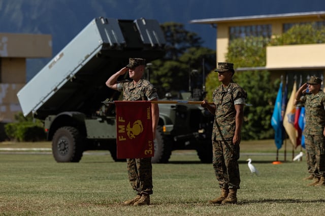 The 3rd Marine Littoral Regiment officially receives the Navy/Marine Expeditionary Ship Interdiction System from Marine Corps Systems (NMESIS) on November 26, 2024 becoming the first Marine Corps unit to field the system.
