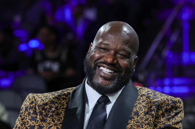 Shaquille O'Neal attends a semifinal game of the Emirates NBA Cup at T-Mobile Arena between the Atlanta Hawks and the Milwaukee Bucks on December 14, 2024 in Las Vegas, Nevada.
