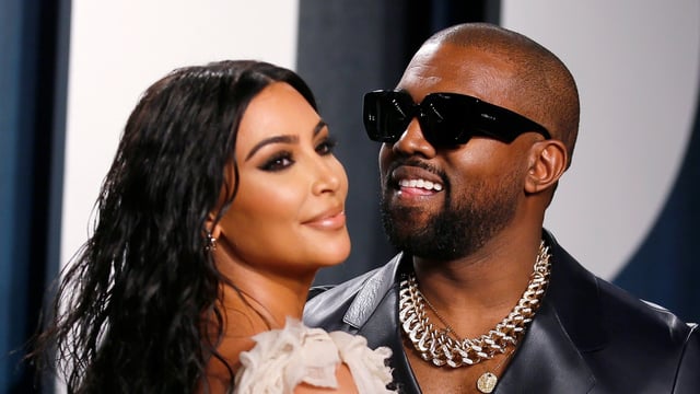 Kanye West with his ex-wife Kim Kardashian