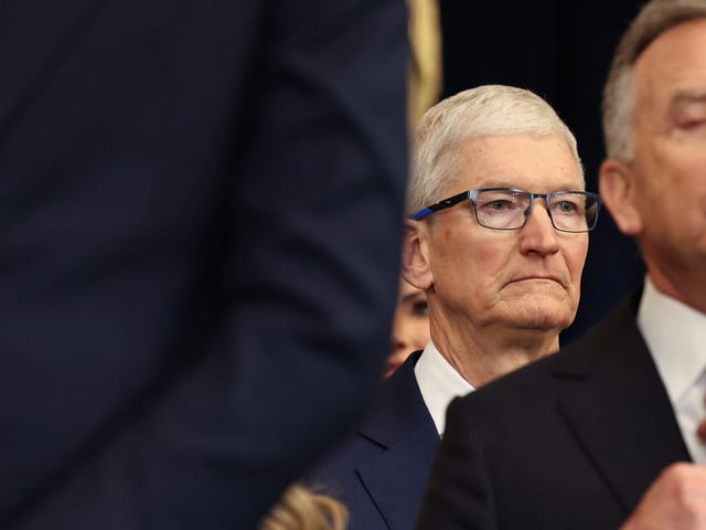 CEO of Apple Tim Cook attends the inauguration of US President Donald Trump.