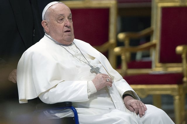 Le pape François préside une messe dans la basilique Saint-Pierre au Vatican, le 1er janvier 2025.
