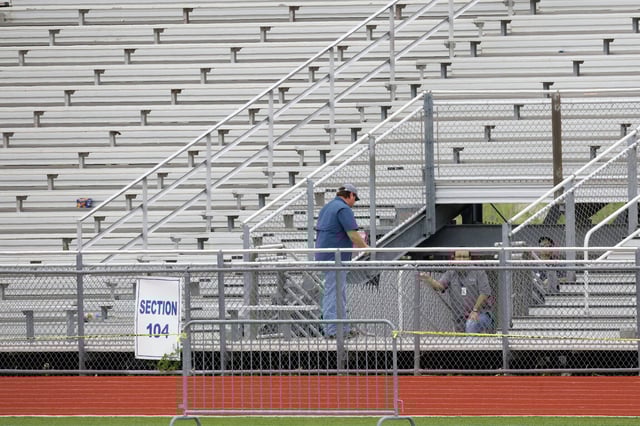 David Kuykendall Stadium in Frisco, Texas on April 2. Karmelo Anthony, 17, is charged with murder after Austin Metcalf, 17, was fatally stabbed during a track meet.