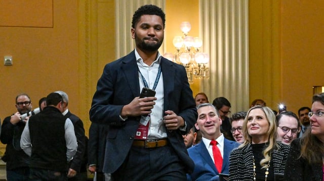 Rep. Maxwell Frost, D-Fla., was told by Rep. James Comer, House Oversight Committee chair, that if he wished to meet with Kilmar Abrego Garcia in El Salvador, &#34;you can spend your own money. But I will not approve a single dime of taxpayer funds for use on the excursion you have requested.&#34;(Kenny Holston for The New York Times)
