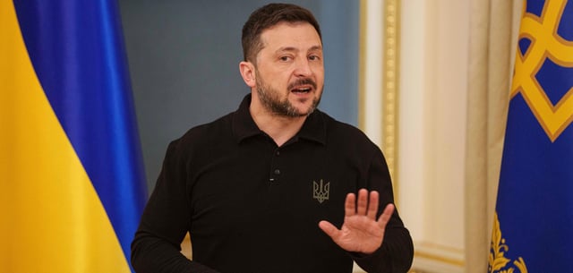 Der ukrainische Präsident Wolodymyr Selenskyj während einer Pressekonferenz
