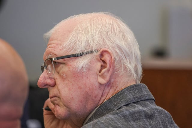 Jeffrey Ferguson, an Orange County Superior Court judge, seen during opening statements at the Santa Ana courthouse on Feb. 19. (Frederick M. Brown/Pool Photo via AP)
