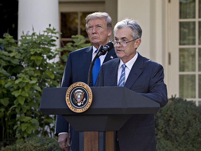 Jerome Powell, governor of the U.S. Federal Reserve and President Donald Trump's nominee as chairman of the Federal Reserve, speaks as Trump, left, listens during a nomination announcement in the Rose Garden of the White House in Washington, D.C., U.S., on Thursday, Nov. 2, 2017. If approved by the Senate, the 64-year-old former Carlyle Group LP managing director and ex-Treasury undersecretary would succeed Fed Chair Janet Yellen. Photographer: Andrew Harrer/Bloomberg via Getty Images
